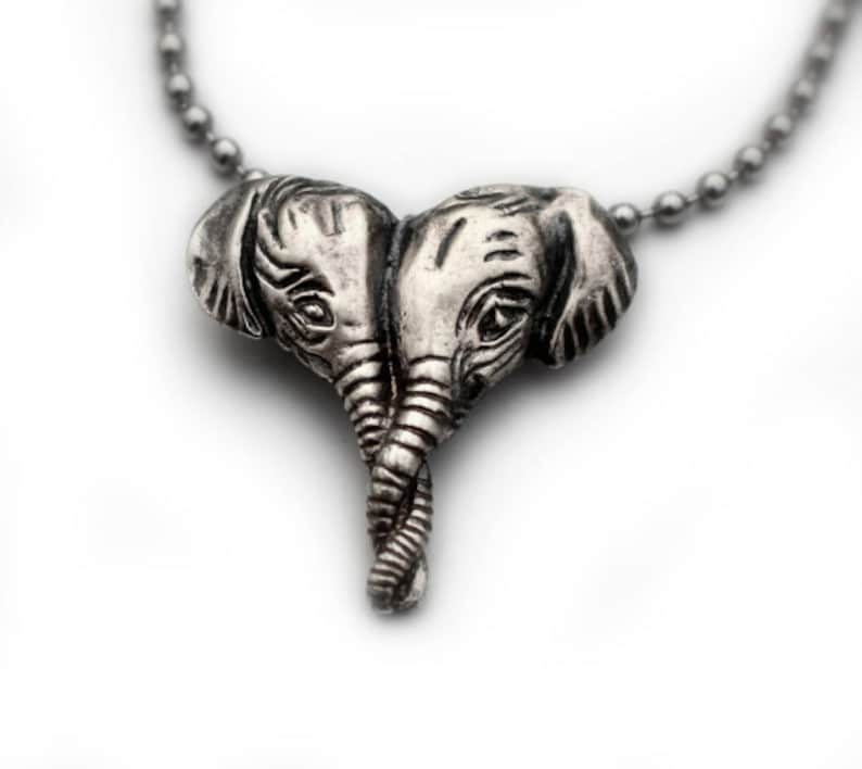 Elephants heart necklace sterling silver image 1