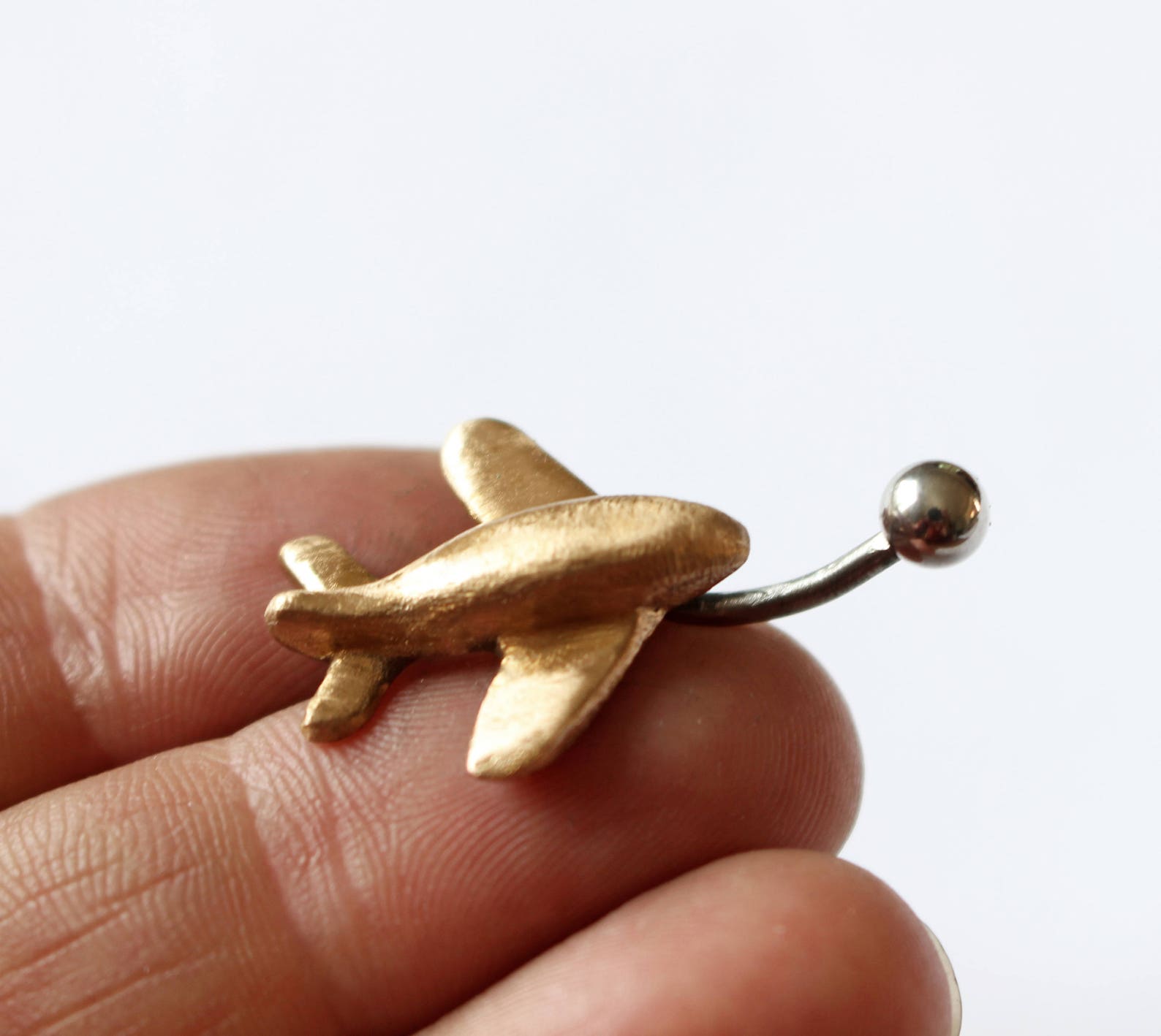 Dangling Airplane Earrings Bronze and Titanium Earrings Etsy