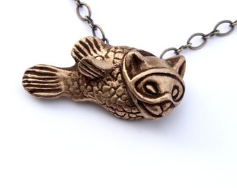 Cat fish surreal catfish pendant