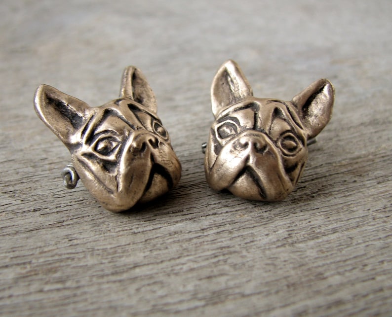 Bulldog dog cuff links simple