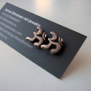 ohm om ahm yoga earrings bronze & surgical steel image 2