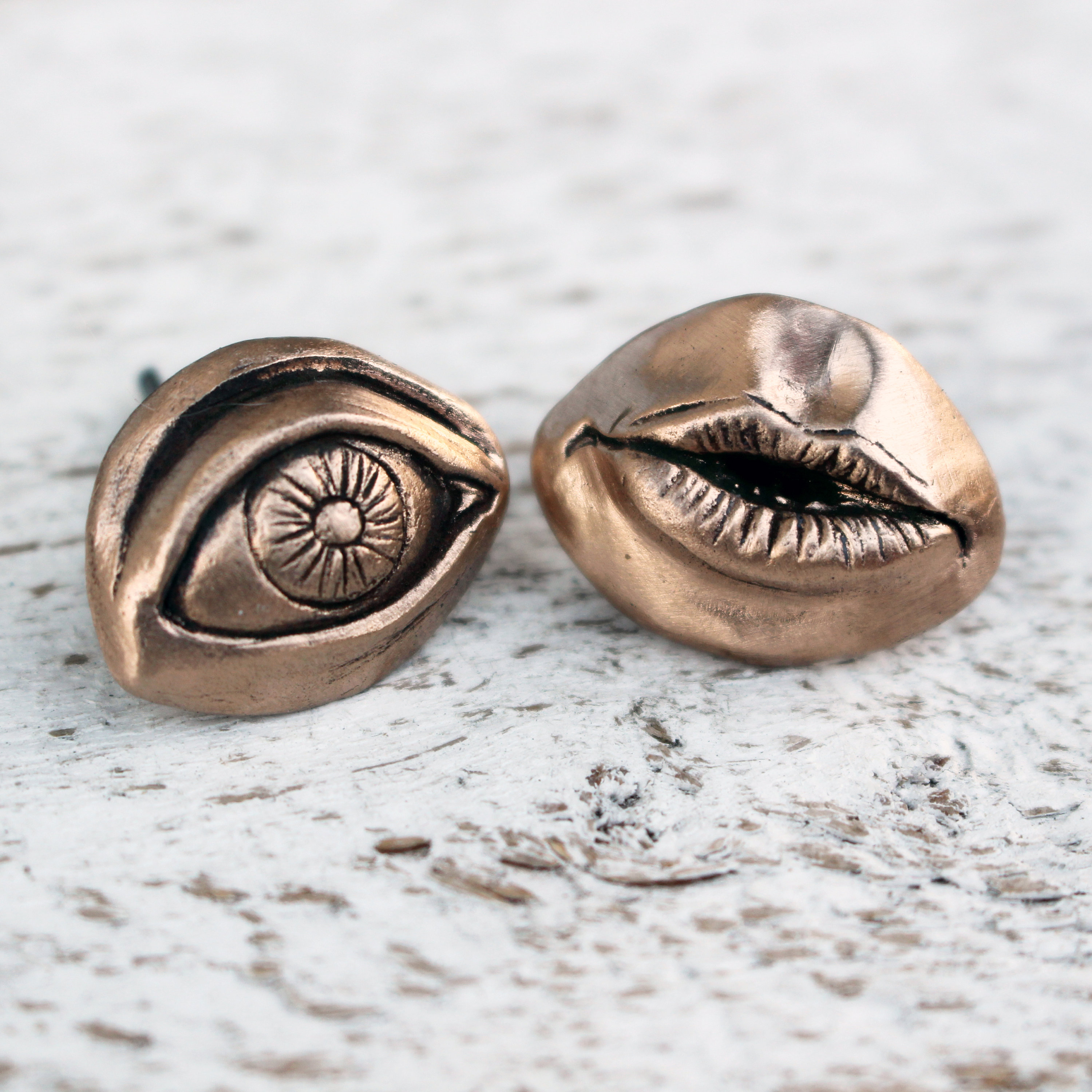 Boutons De Manchette Vintage Folk Art - Œil Omnivoyant - Occasion