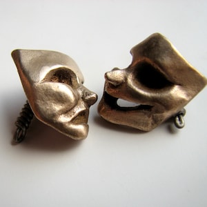 Theater mask cufflinks comedy and tragedy jewelry for men