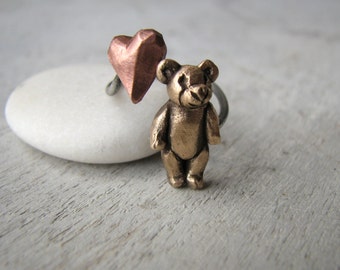 Teddy bear valentine ring