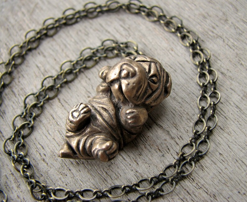 Fashion Chinese Shar-Pei Dog Animal Alloy Enamel Keychain Jewelry for Women