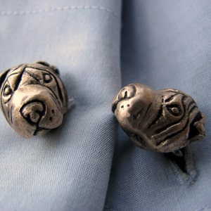 Shar pei dog head cuff links image 5