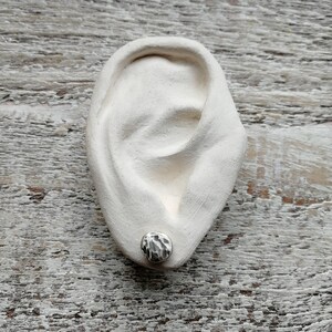 Hammered fine silver nuggets titanium post earrings image 6