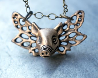 Pigasus, When pigs fly necklace