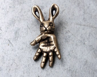 Surreal bunny creature pendant ugly cute