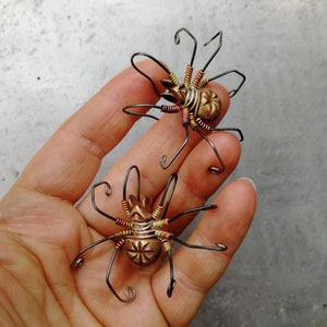 Large spider earring titanium dangle image 6