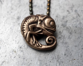 Lizard chameleon necklace