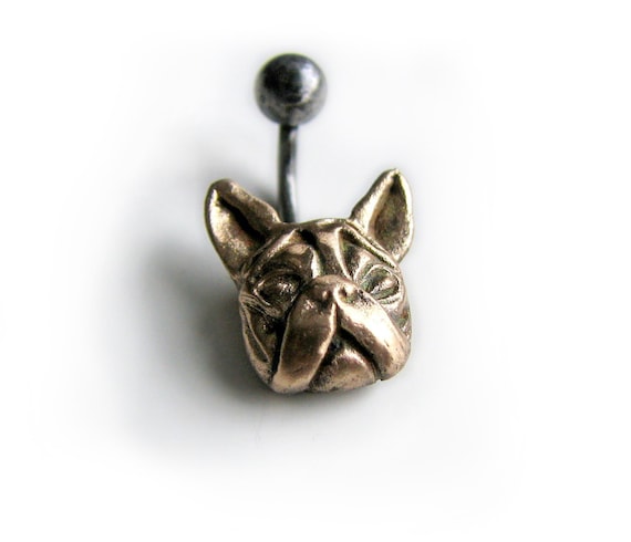 Français de nombril de bouledogue de titane ou de barre  Etsy