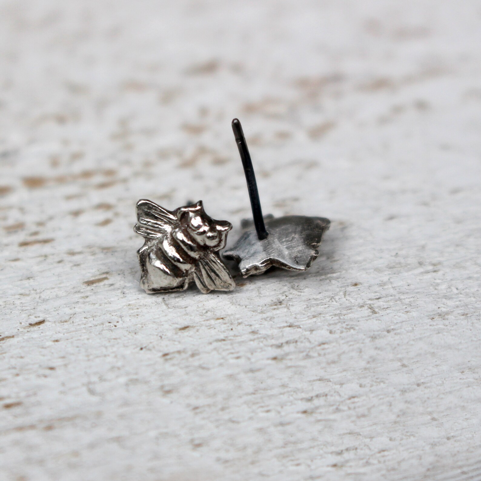 Odlings Bee Posts Bee Posts Silver and Niobium Earrings - Etsy