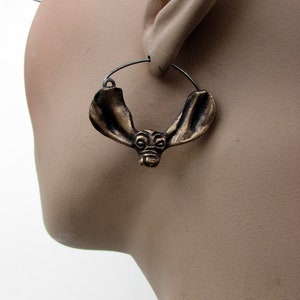 Basset hound earrings titanium & bronze image 3