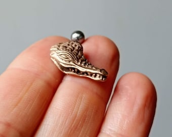 Anillo de ombligo de tiburón, barra de titanio o acero quirúrgico