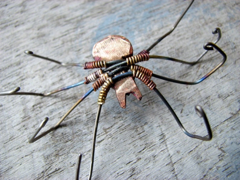 Large spider earring titanium dangle image 4