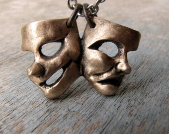 Comedy & tragedy necklace