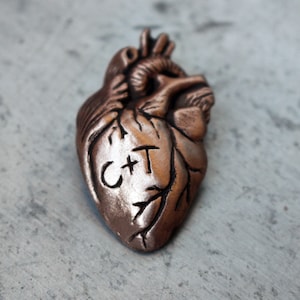 Custom anatomical heart necklace valentines gift image 3