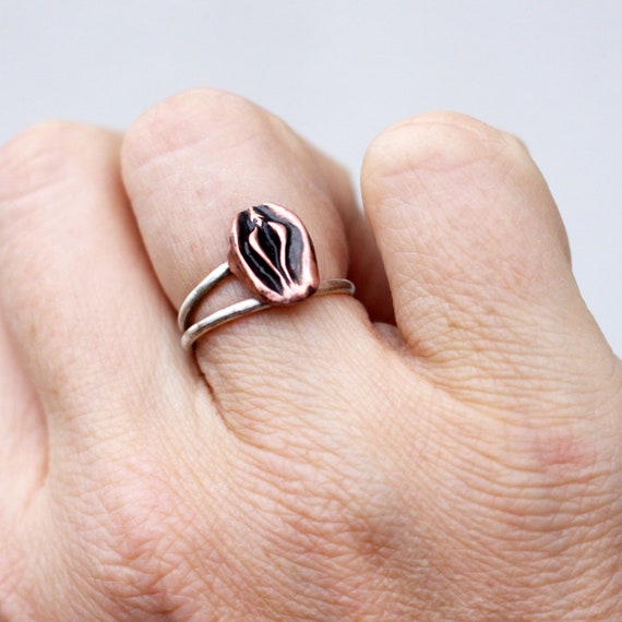 Pussy Ring in Silver and Copper Labia Art Etsy UK