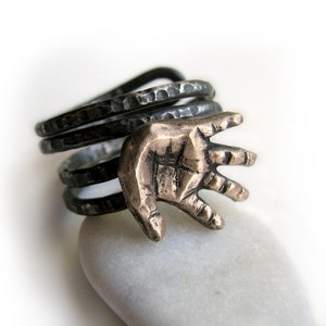 Unique mens ring, hand sculpture