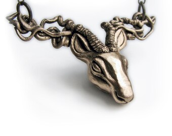 Deer head necklace