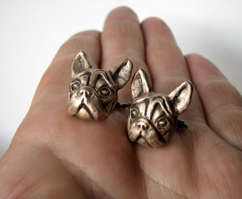 Bulldog dog cuff links simple