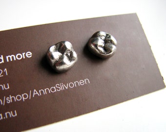 Human tooth earrings titanium or niobium posts