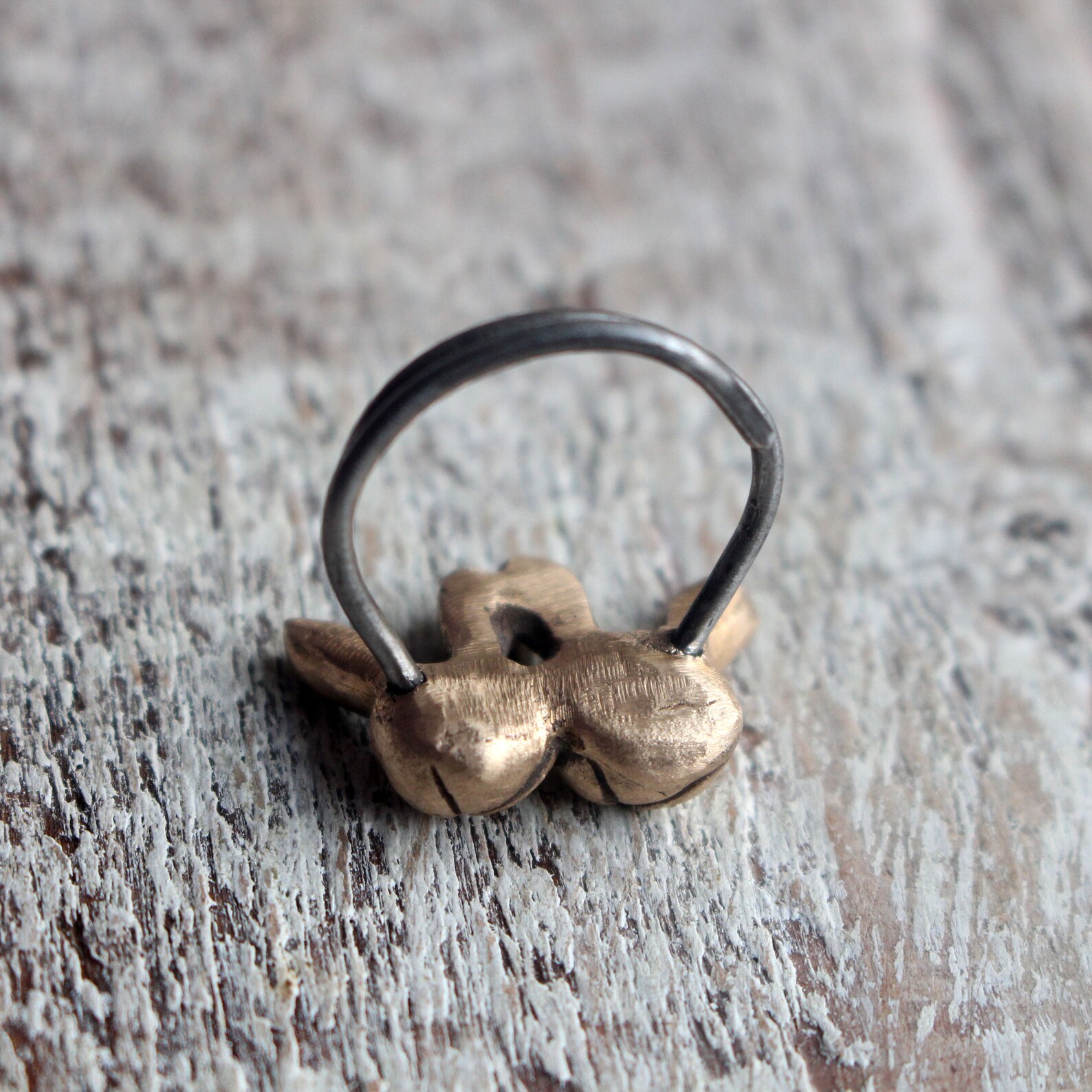 Golden Rabbit Ring Bronze & Stainless Steel - Etsy