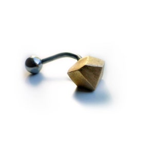 Minimal facet titanium belly button jewelry