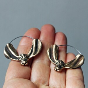 Basset hound earrings titanium & bronze image 2