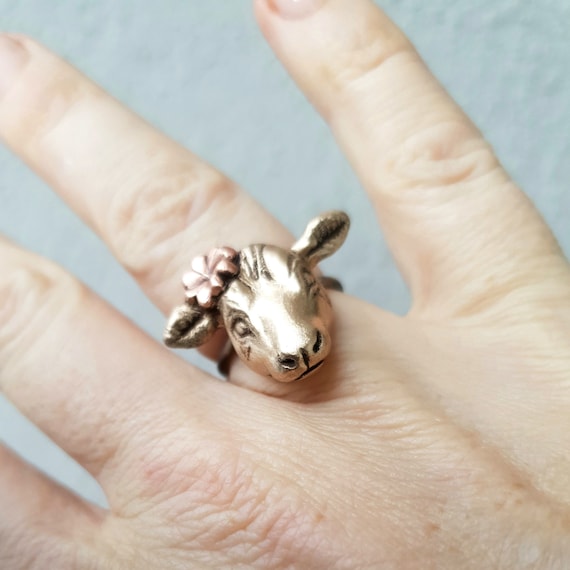 Cow Head Ring - Etsy
