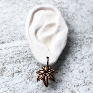 Fantasy flower pod earrings, bronze and titanium earrings image 2
