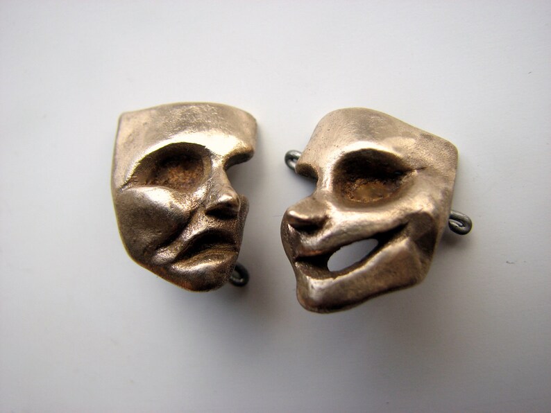 Theater mask cufflinks comedy and tragedy jewelry for men image 2