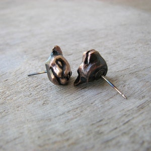 Cat earrings, bronze and titanium earrings dangling or studs image 3