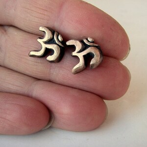 ohm om ahm yoga earrings bronze & surgical steel image 4