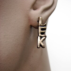 Swedish jewelry bronze and titanium earrings love kärlek image 2