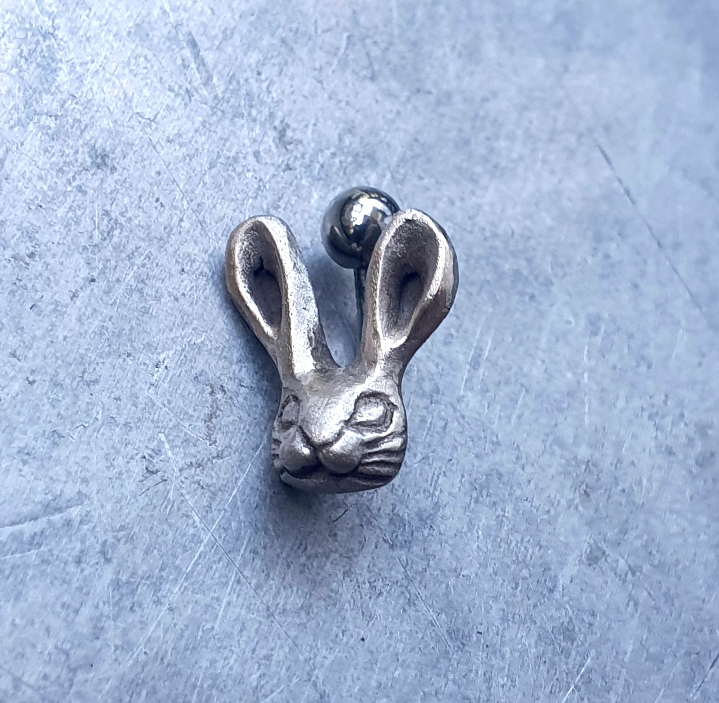 Bunny Rabbit Belly Button Jewelry in White Bronze and Titanium - Etsy