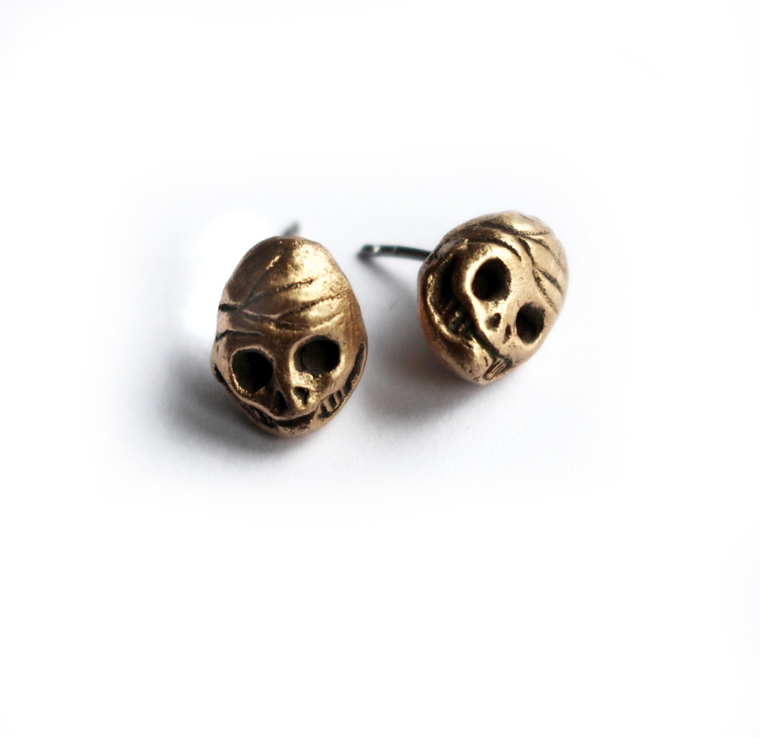 2pcs Tiny Bronze Cabochons Animal Charms Embellishments Mushroom Skull Moon  Charms Small Cabochons No Holes 