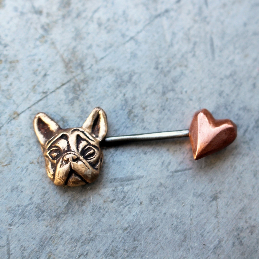 Nipple Piercing Jewelry, French Bulldog Love Etsy