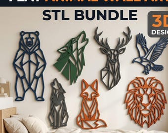 Wall Art STL Bundle | Minimalist Geometric Decor 3D Print Files | Modern Living Room Wall Art | Digital Download | 3D Printer File