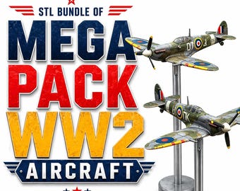 Mega pacchetto di file STL di aerei della Seconda Guerra Mondiale / Miniature di aerei stampabili in 3D / Stampabili all'istante