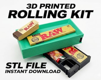 3D-geprint STL-bestand met rollade | RAW-papier, stashbox (digitale download) Direct afdrukbaar