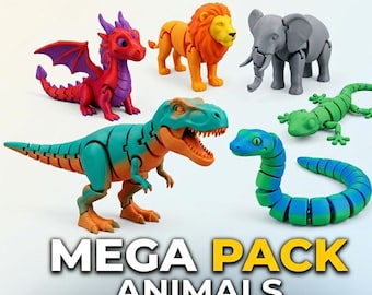 550+ Flexi STL Files – MEGA table top bundle Articulated Animals | Dragons | Toys | 3D Printable Figures | Gifts | Print Ready STL Files
