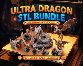 Kolekcja Ultra Dragon STL | Modele przegubowe i statyczne (pliki do drukarki 3D)