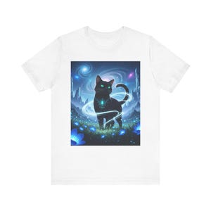 Mystical Cat T-Shirt: Unisex Cotton Tee, Gift for Cat Lovers