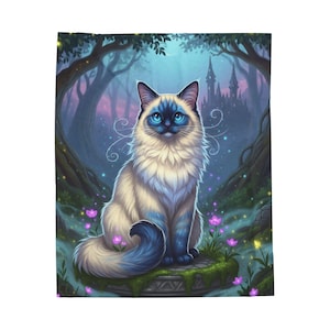 Custom Ragdoll Cat Blanket, Personalized for Cat Lovers, Pastel Home Decor, Snuggly Throw for All Seasons, Ideal for