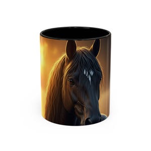 Majestic Horse Coffee Mug: Vibrant Ceramic Cup for Animal Lovers
