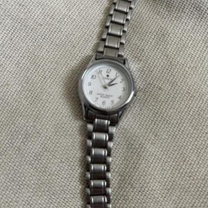 Jemis Silver White Face Quartz Dial Eco-drive Watch