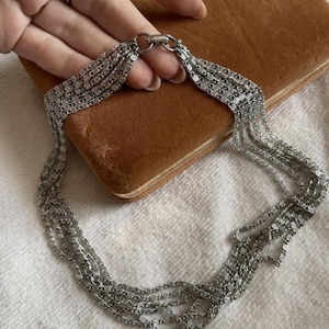 Vintage Silver Multi Strand Sarah Coventry Necklace