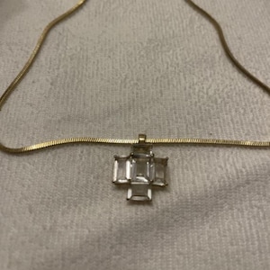 Marks & Spencer Gold Geometric Crystal Pendant Necklace